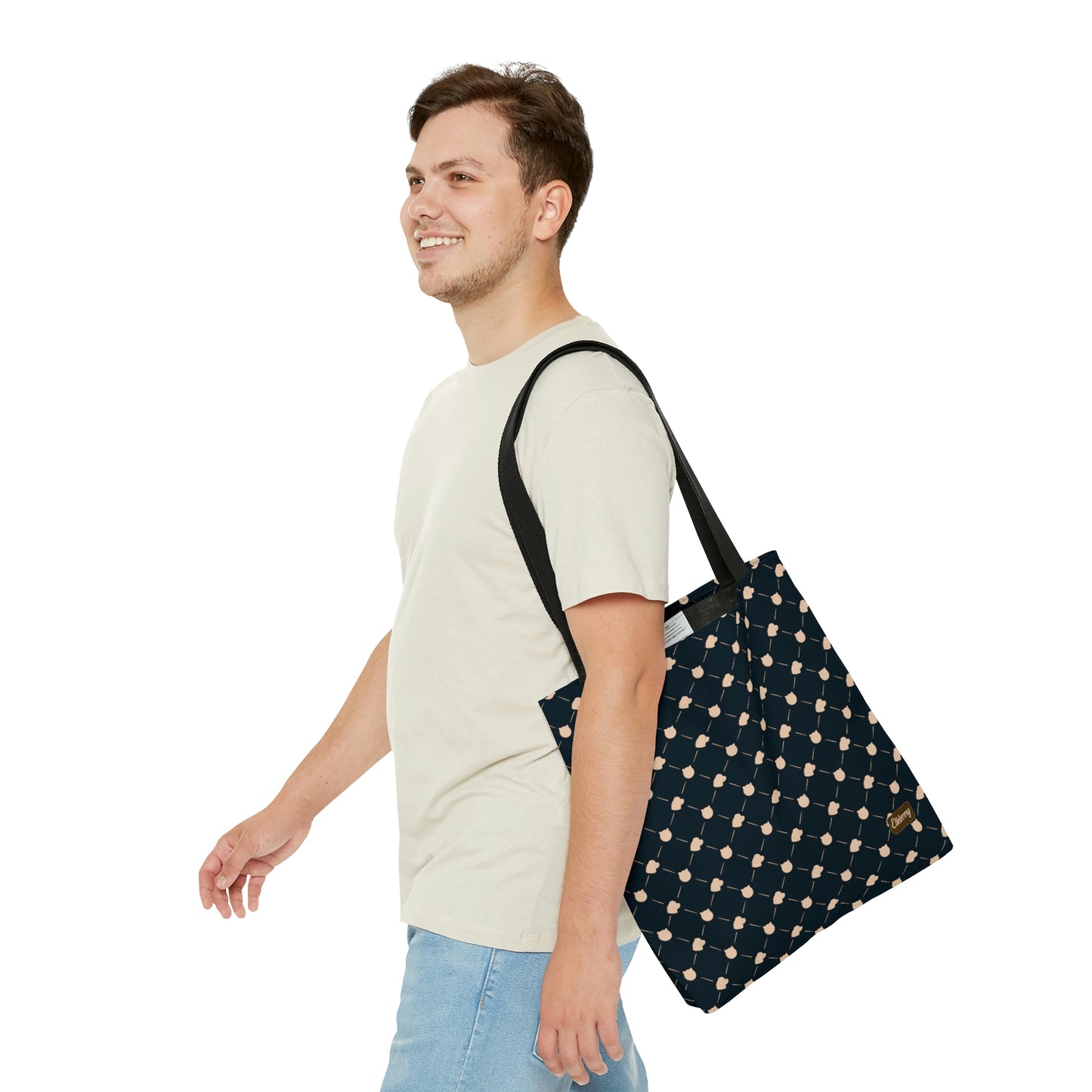 Lightweight Tote Bag - Cat & Dog in Navy