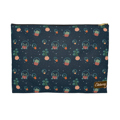 Flat Zipper Pouch - Space Garden