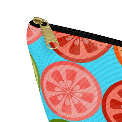 Big Bottom Zipper Pouch - Citrus Slices