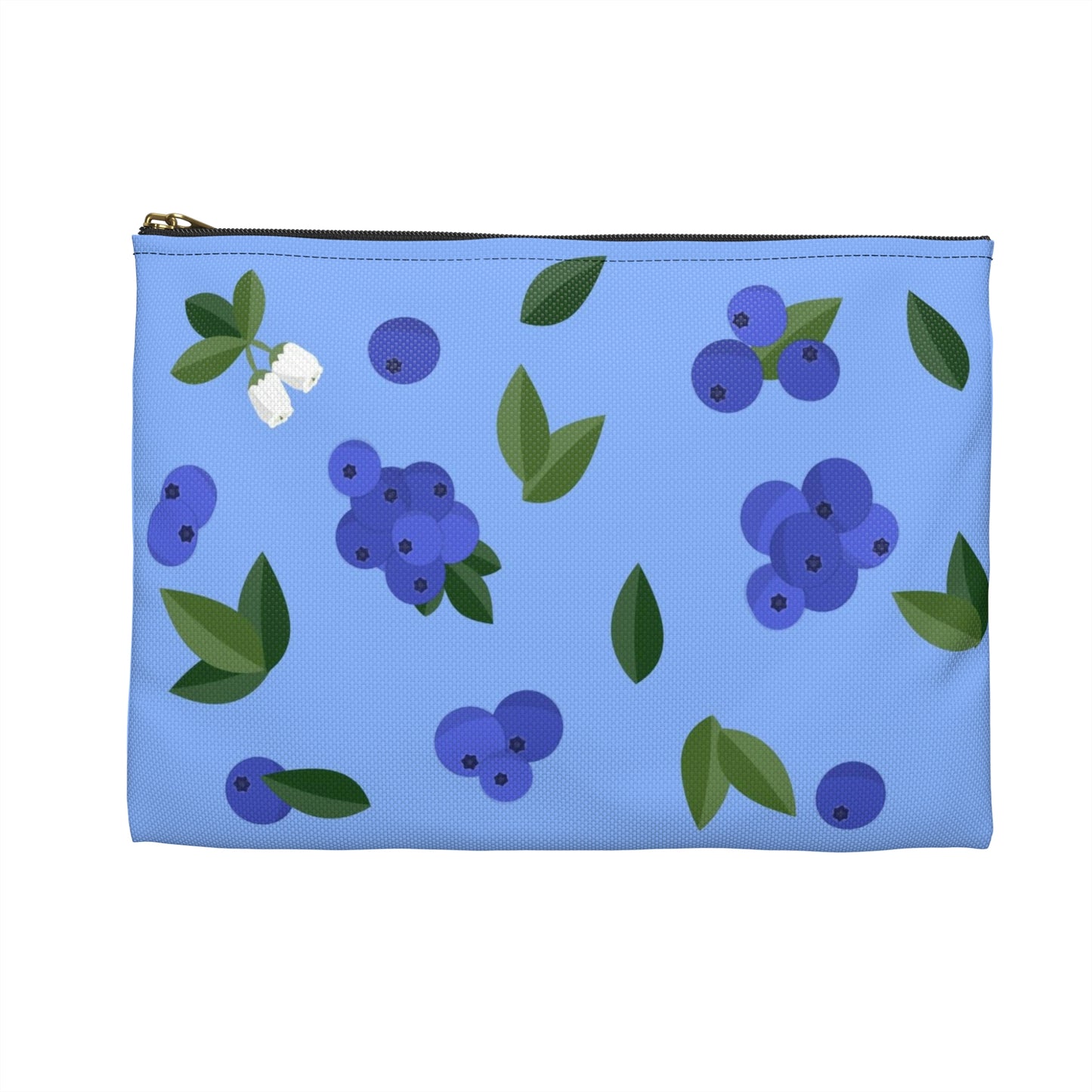 Flat Zipper Pouch - Blueberries