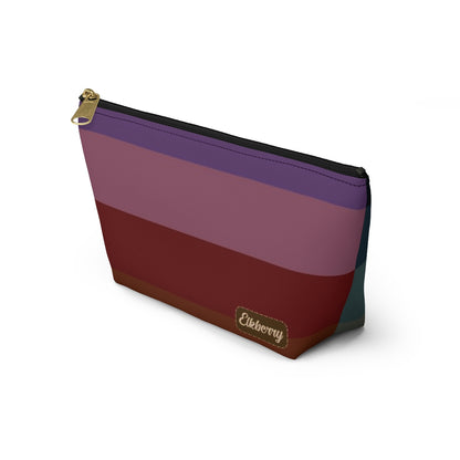 Big Bottom Zipper Pouch - Jewel Tone Rainbow, Horizontal