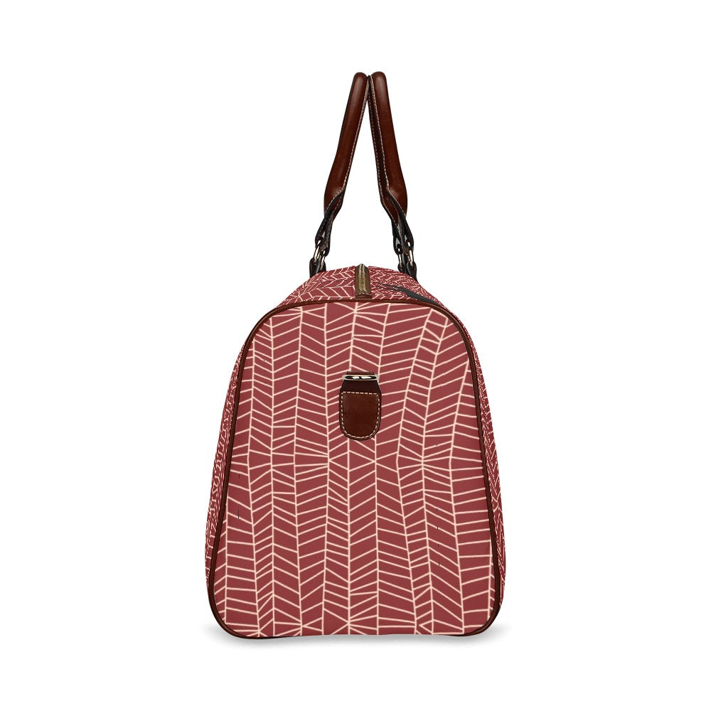 Herringbone - Berry Waterproof Travel Bag (Small)