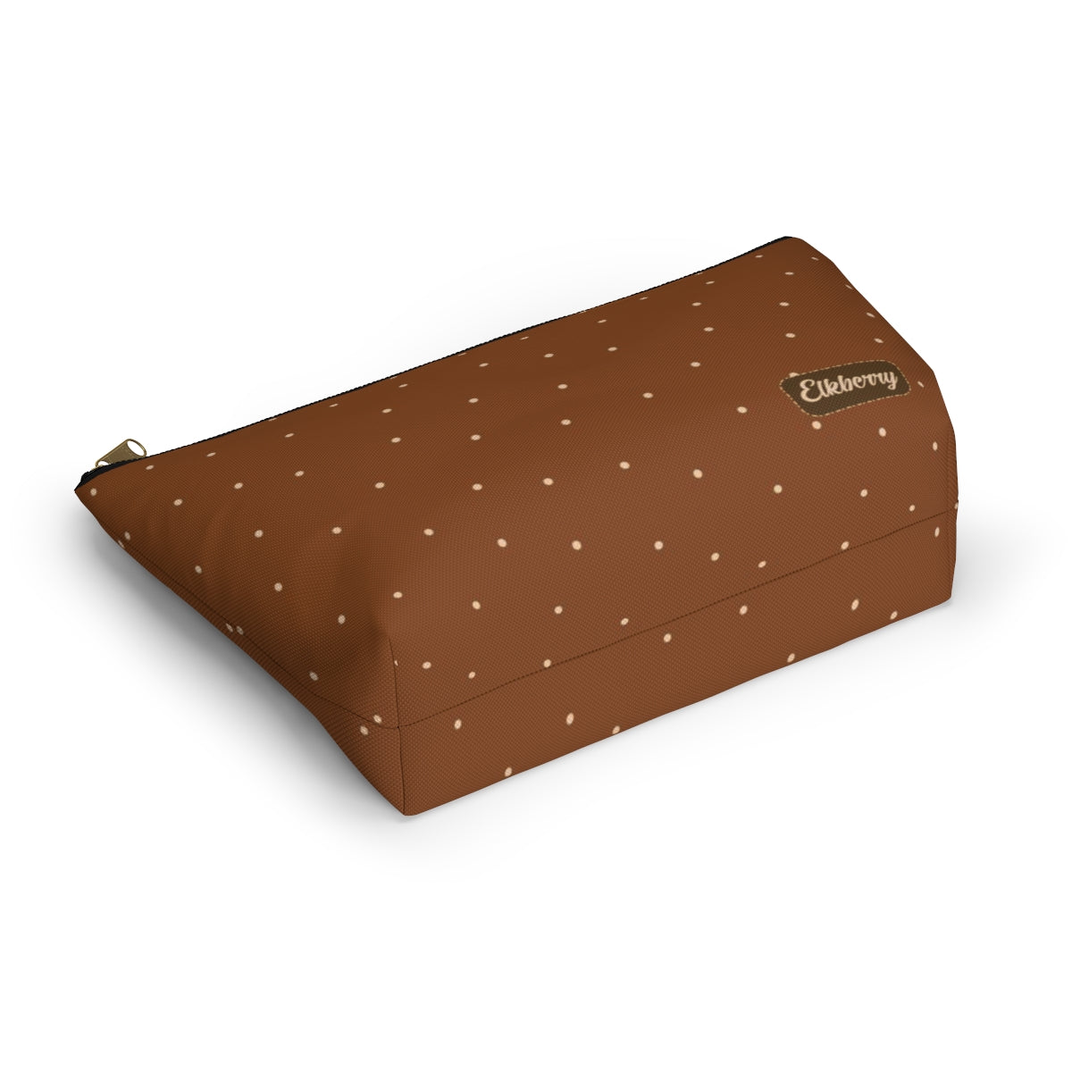 Big Bottom Zipper Pouch - Dots on Pumpkin