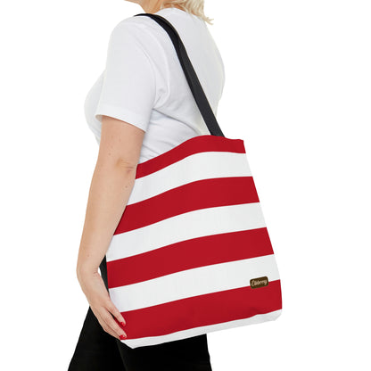 Lightweight Tote Bag - Red/White Stripes