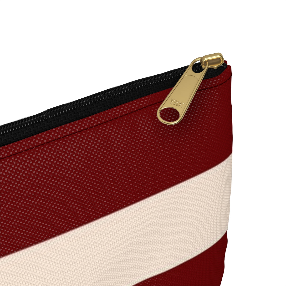 Flat Zipper Pouch - Berry/Cream Stripes