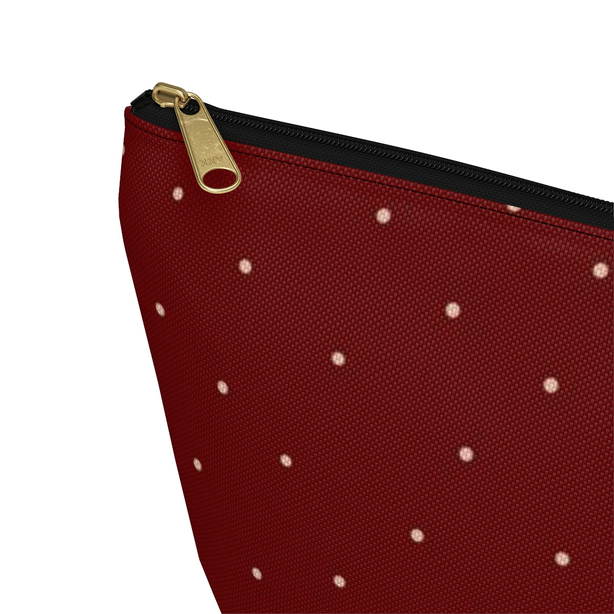 Big Bottom Zipper Pouch - Dots on Berry