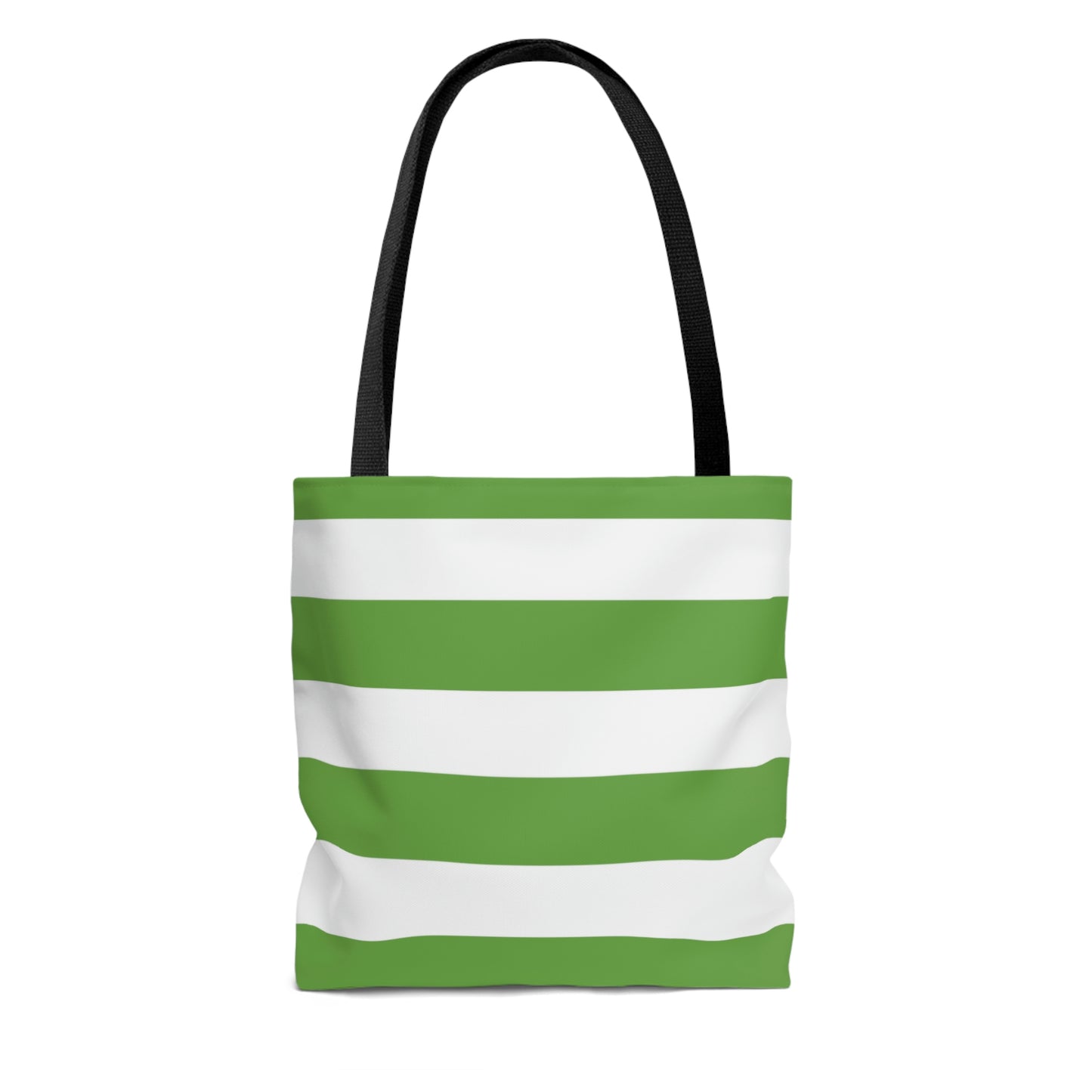 Lightweight Tote Bag - Lime Green/White Stripes