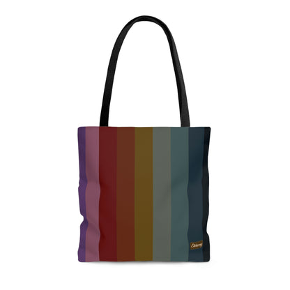 Lightweight Tote Bag - Jewel Tone Rainbow, Vertical