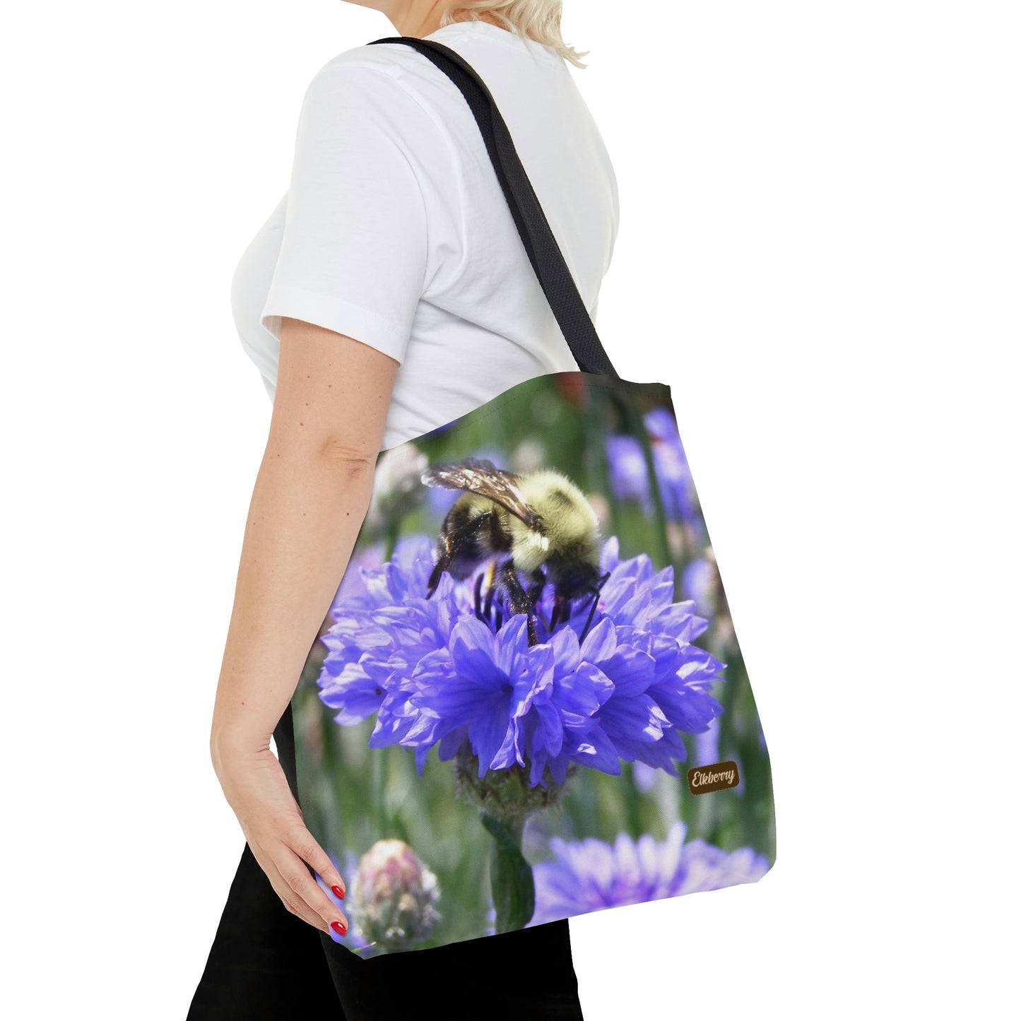 Lightweight Tote Bag - Bee on Bachelor's Button