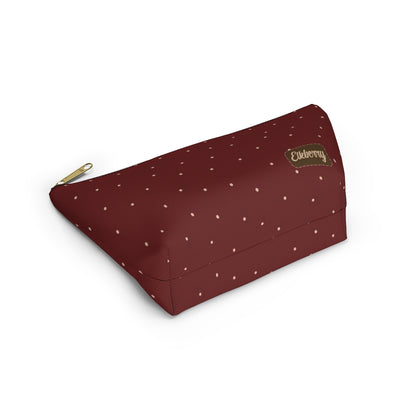 Big Bottom Zipper Pouch - Dots on Berry