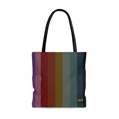 Lightweight Tote Bag - Jewel Tone Rainbow, Vertical