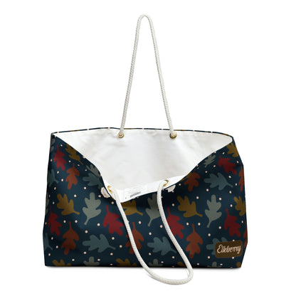 Weekender Tote Bag - Leaves on Navy