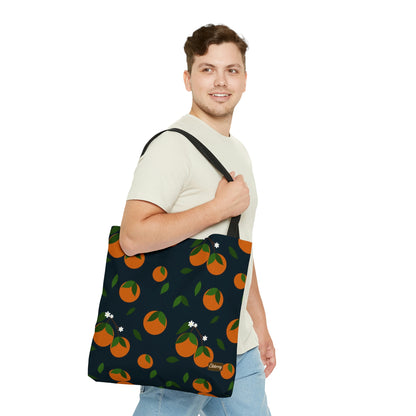 Lightweight Tote Bag -Oranges on Navy