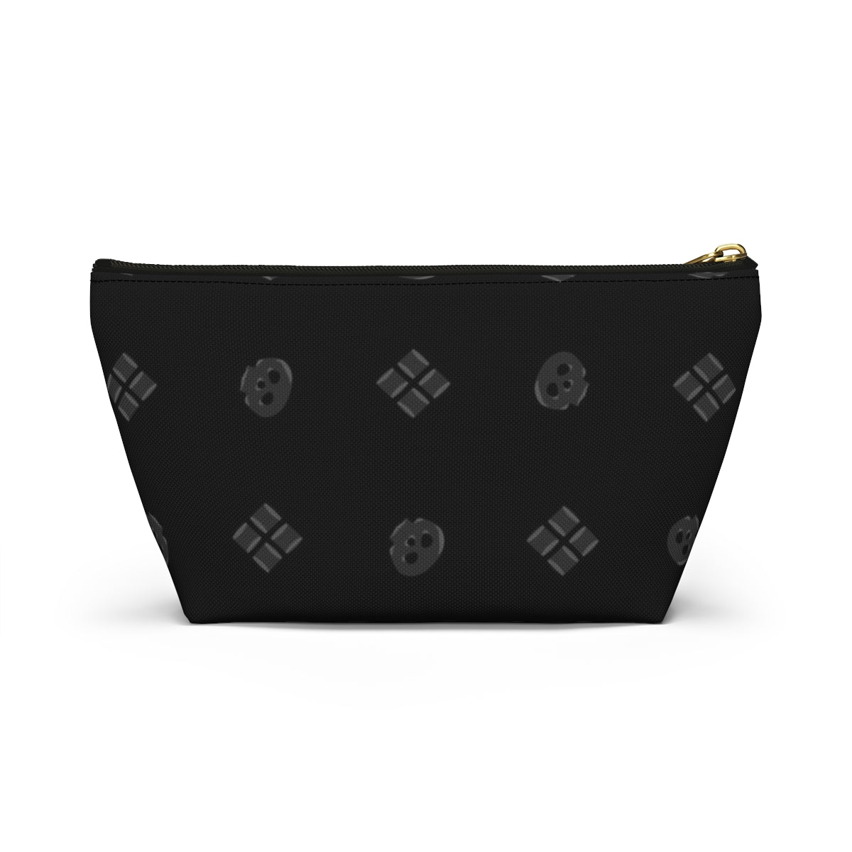 Big Bottom Zipper Pouch - Skulls & Diamonds