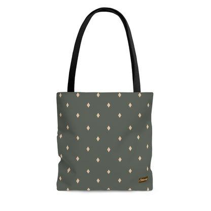 Lightweight Tote Bag - Diamonds on Sage