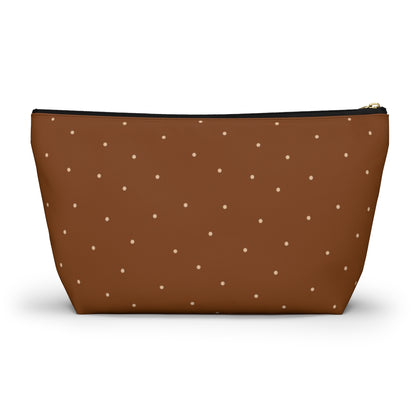 Big Bottom Zipper Pouch - Dots on Pumpkin