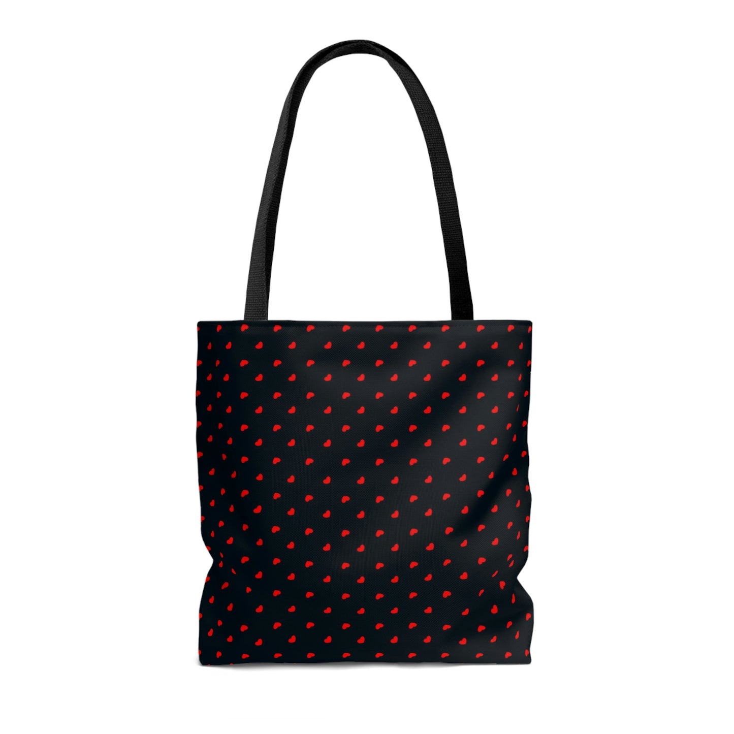 Lightweight Tote Bag - Red Hearts on Navy