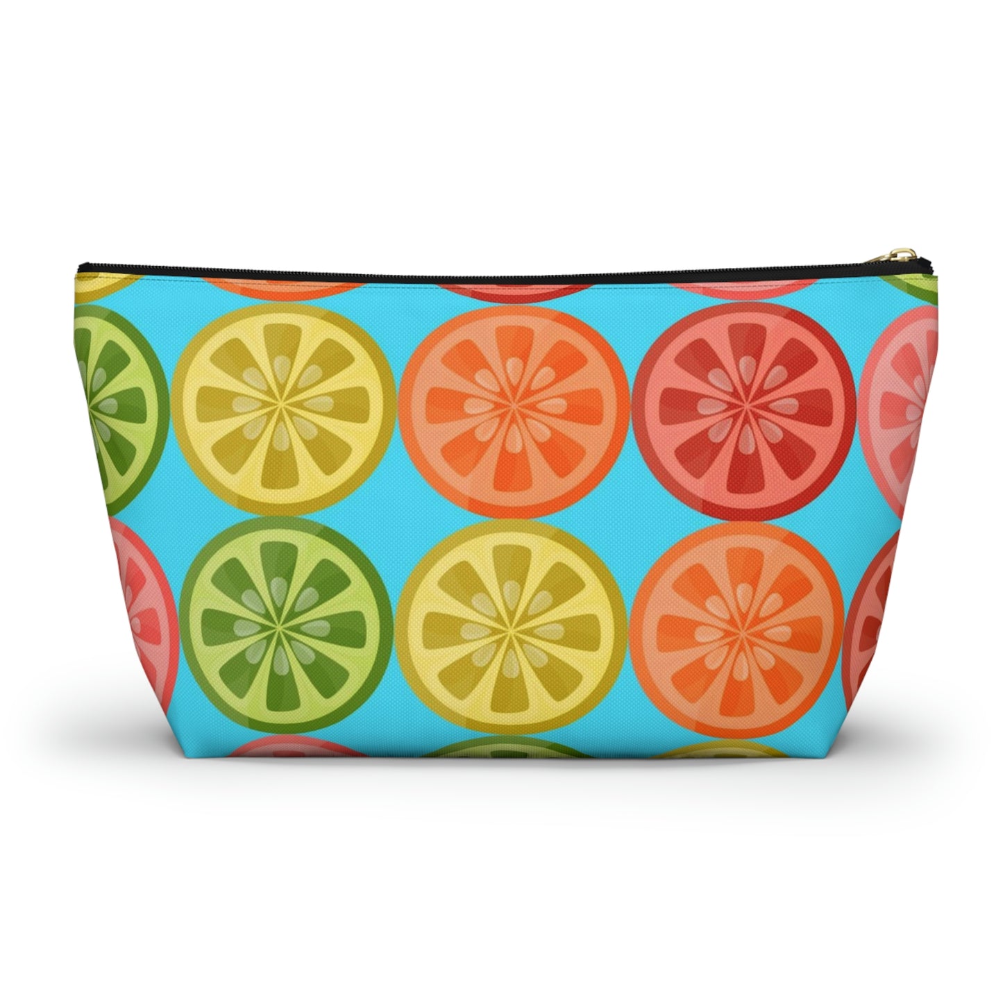 Big Bottom Zipper Pouch - Citrus Slices