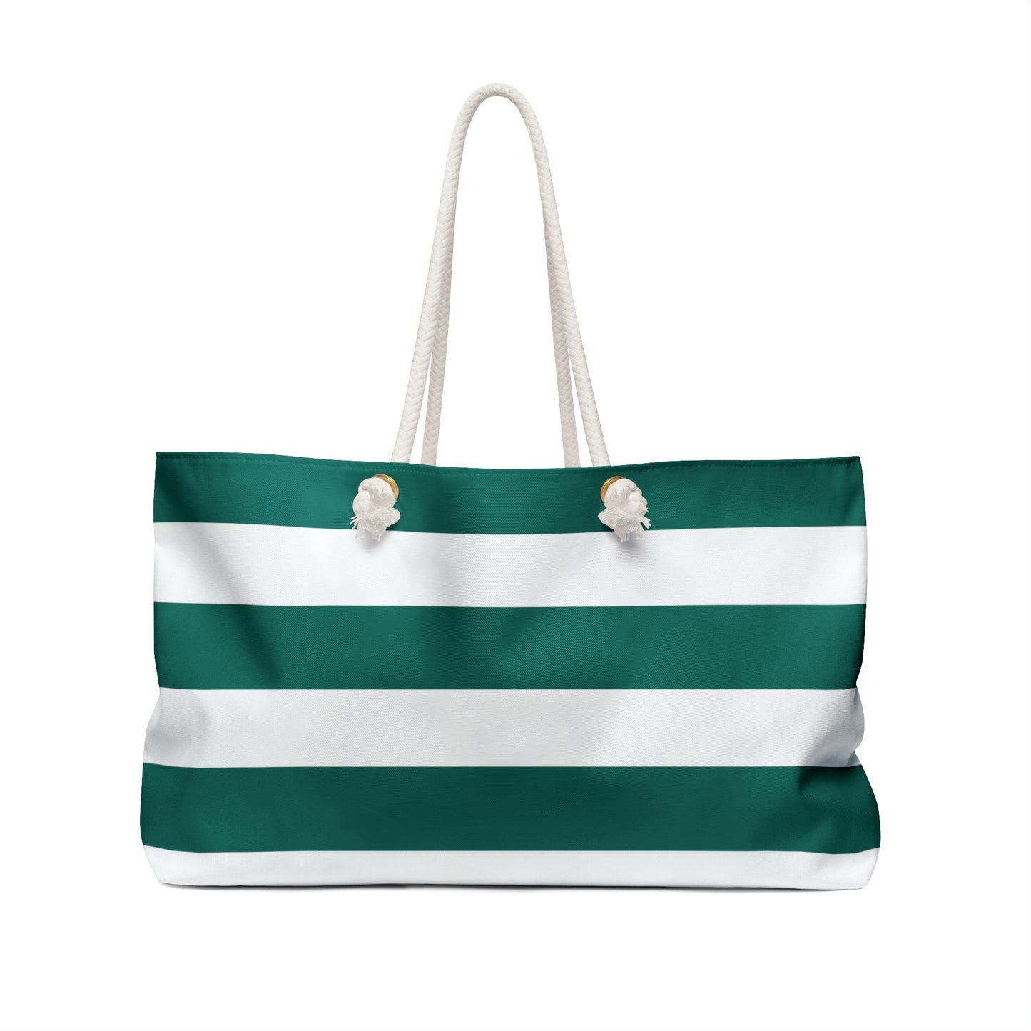 Weekender Tote Bag - Turquoise/White Stripes