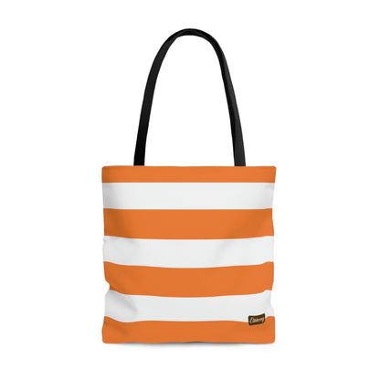 Lightweight Tote Bag - Orange/White Stripes