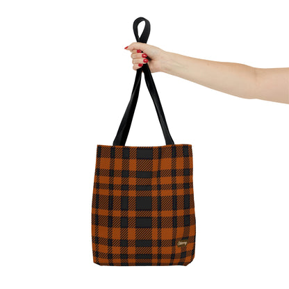 Lightweight Tote Bag - Orange Buffalo Check, Orange Plaid