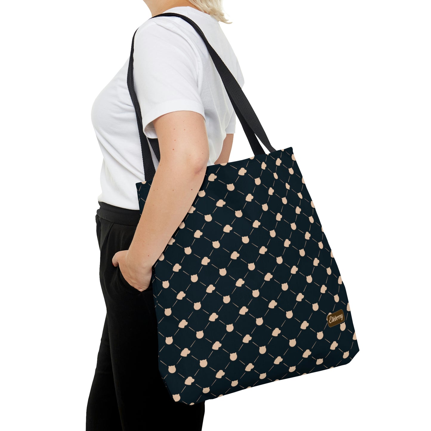 Lightweight Tote Bag - Cat & Dog in Navy