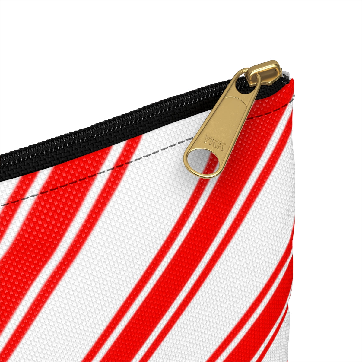 Flat Zipper Pouch - Peppermint Candy Cane Stripes