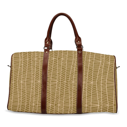 Herringbone - Mustard Waterproof Travel Bag (Small)