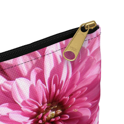 Flat Zipper Pouch - Pink Mums