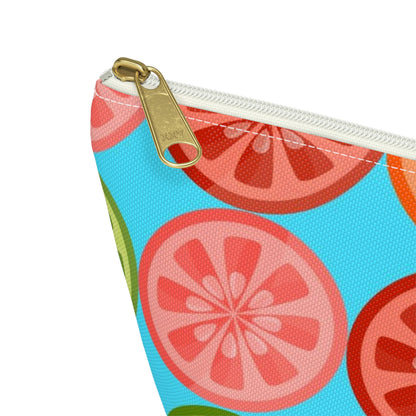 Big Bottom Zipper Pouch - Citrus Slices