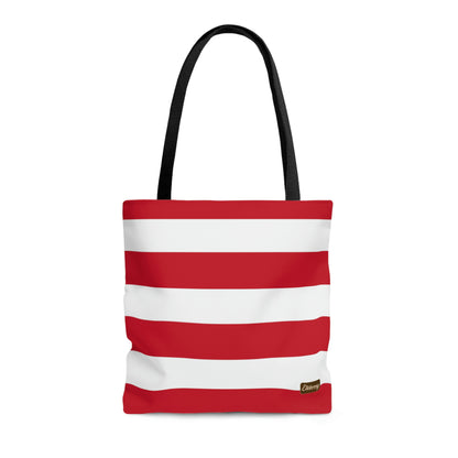 Lightweight Tote Bag - Red/White Stripes