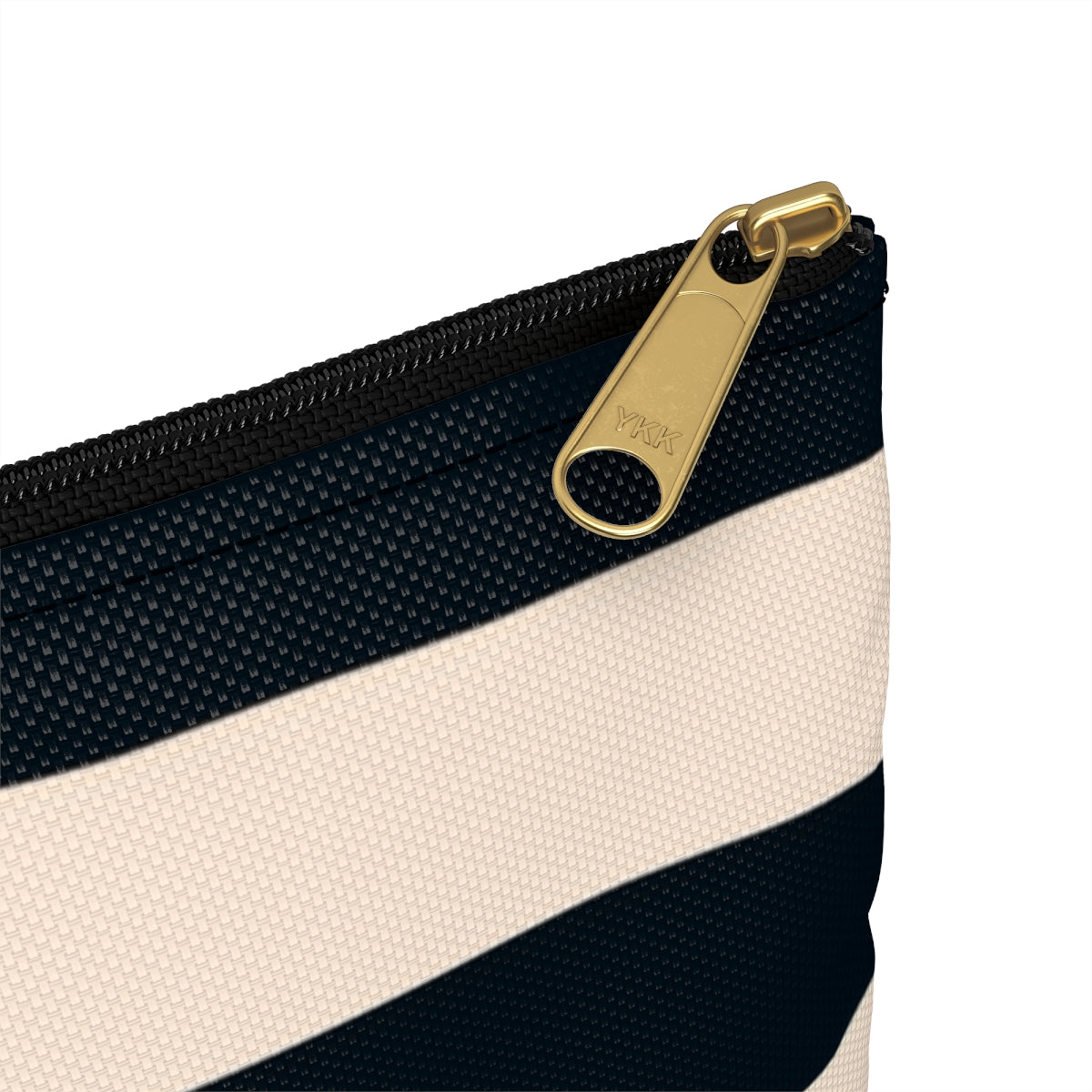 Flat Zipper Pouch - Navy/Cream Stripes