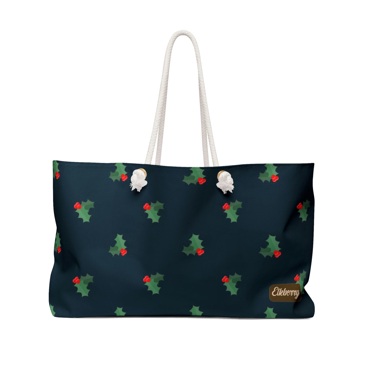 Weekender Tote Bag - Holly Berries & Leaves on Navy