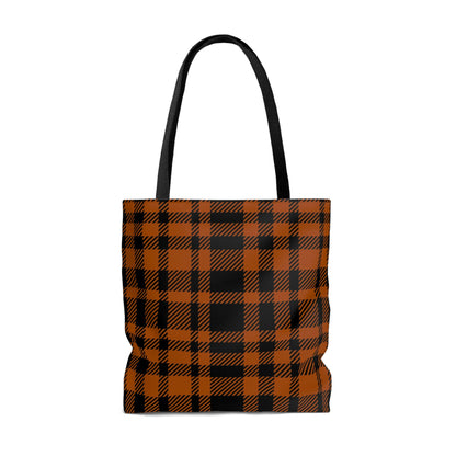 Lightweight Tote Bag - Orange Buffalo Check, Orange Plaid