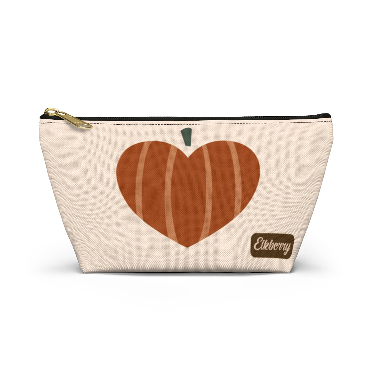 Big Bottom Zipper Pouch - Pumpkin Heart