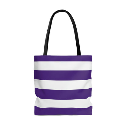 Lightweight Tote Bag - Purple/White Stripes