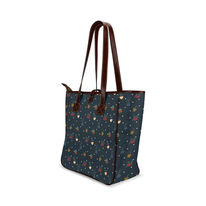 Potted Plants - Navy Classic Tote Handbag