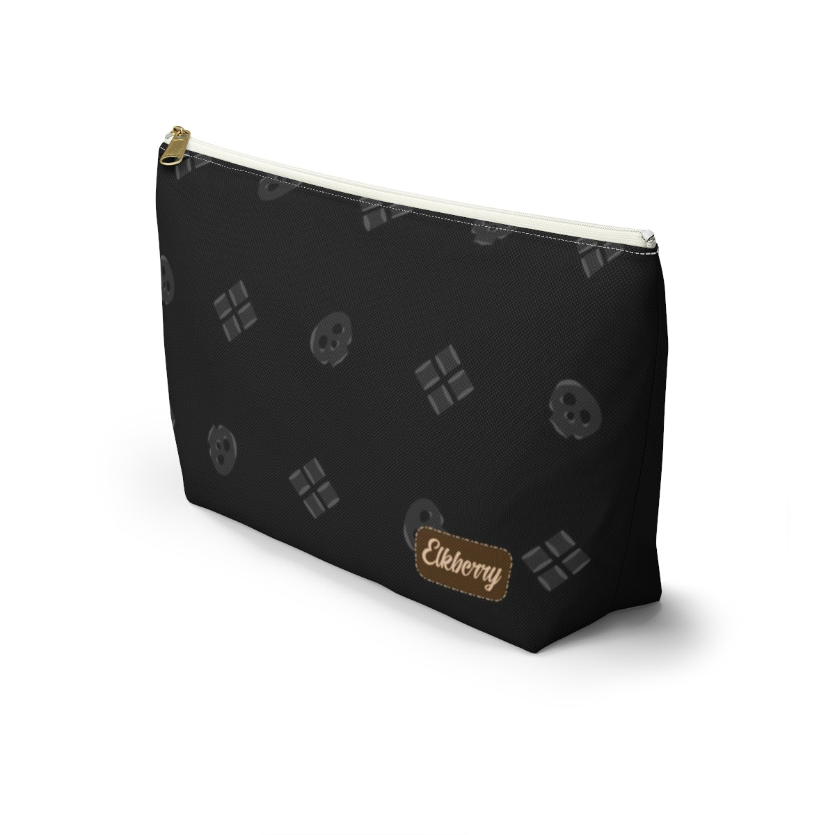 Big Bottom Zipper Pouch - Skulls & Diamonds