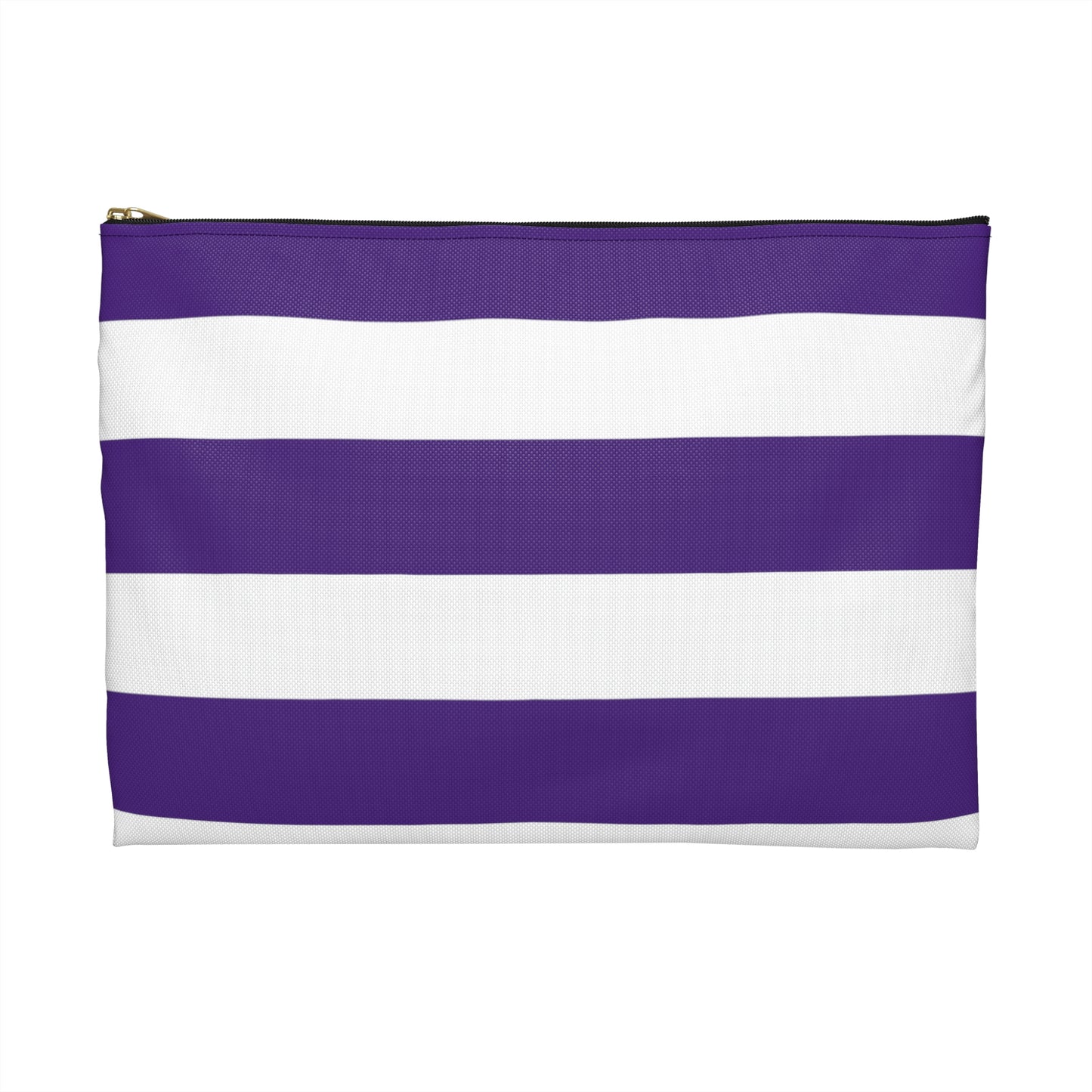 Flat Zipper Pouch - Purple/White Stripes