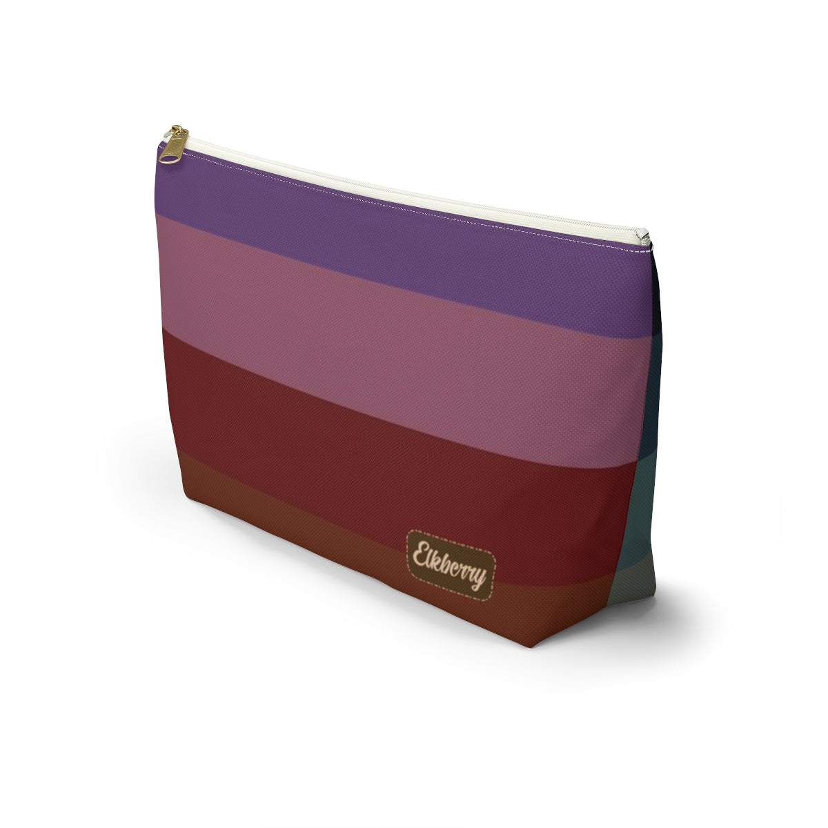 Big Bottom Zipper Pouch - Jewel Tone Rainbow, Horizontal