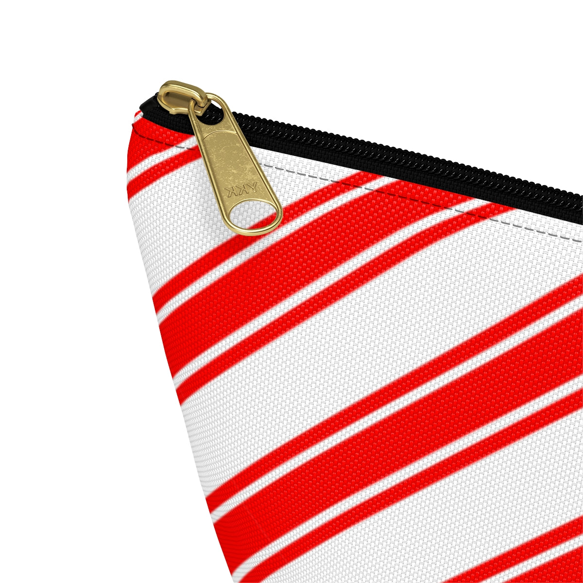 Big Bottom Zipper Pouch - Peppermint Candy Cane Stripes