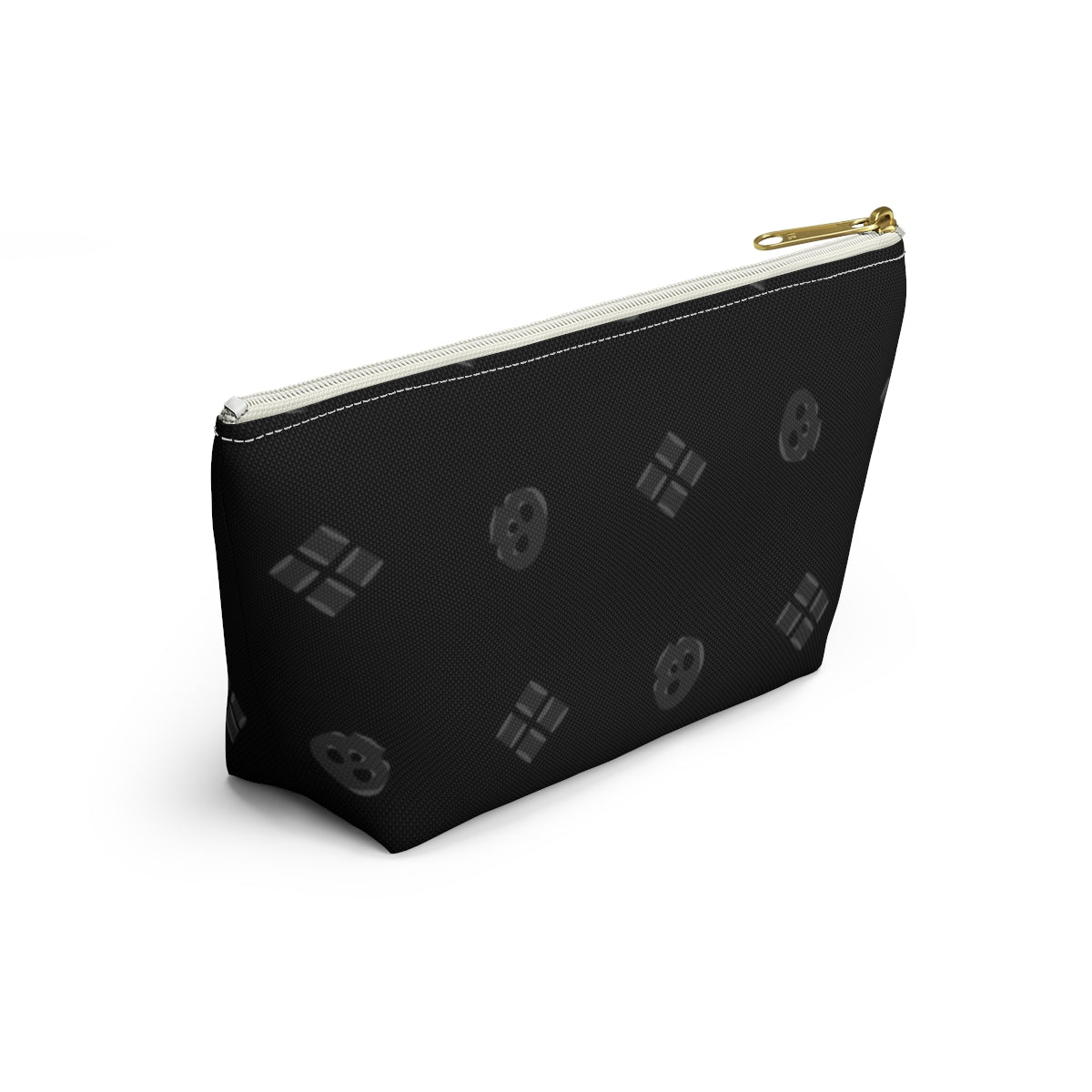 Big Bottom Zipper Pouch - Skulls & Diamonds