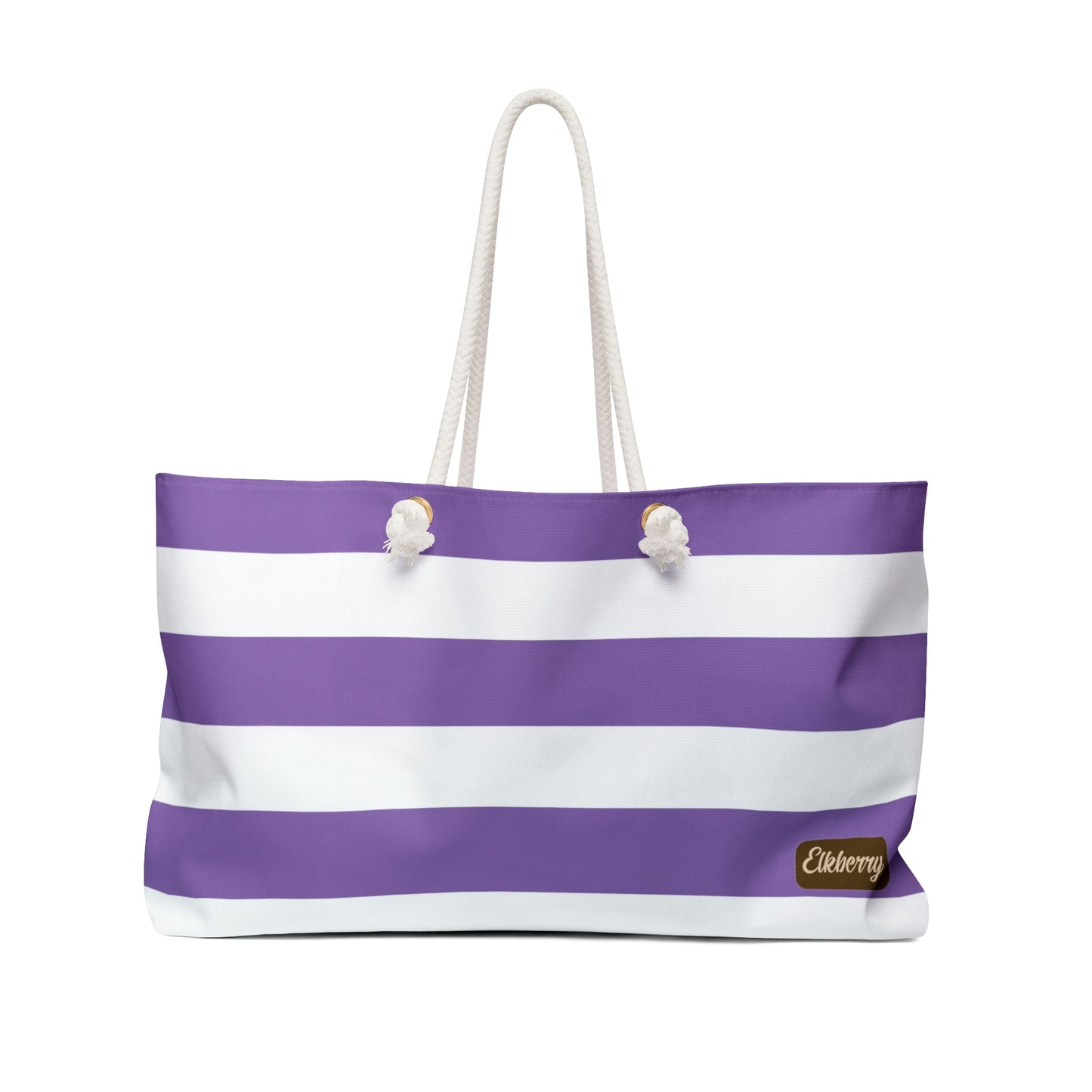 Weekender Tote Bag - Lilac/White Stripes