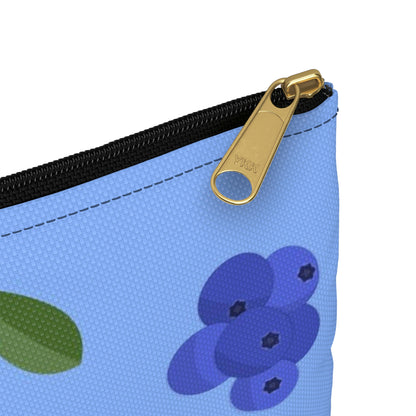 Flat Zipper Pouch - Blueberries