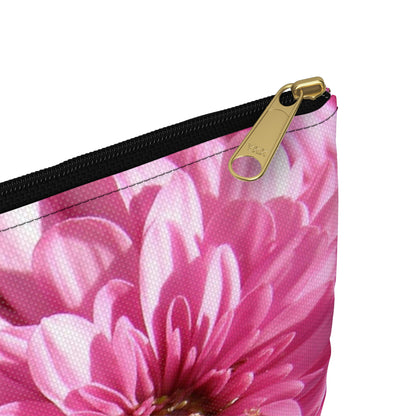 Flat Zipper Pouch - Pink Mums