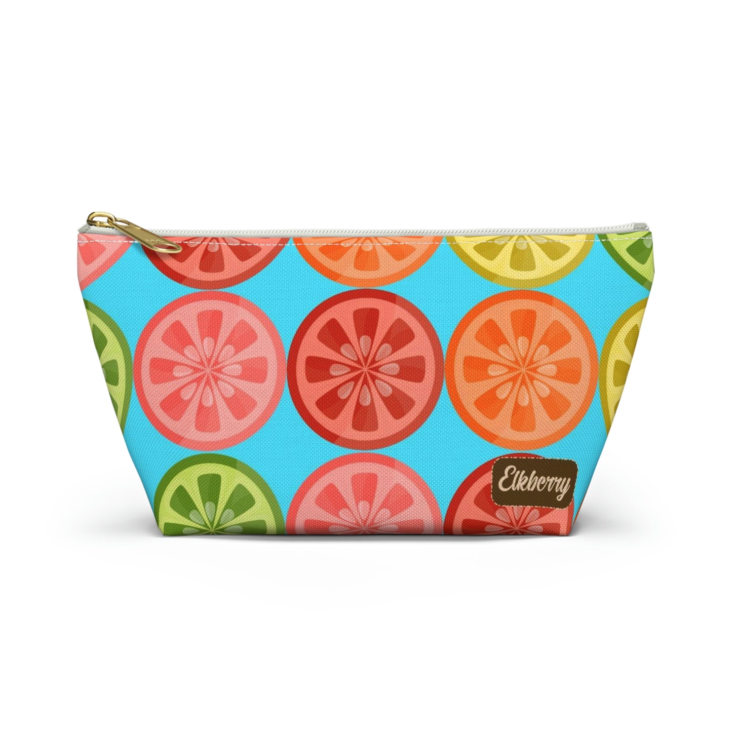 Big Bottom Zipper Pouch - Citrus Slices