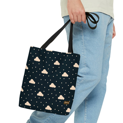 Lightweight Tote Bag - Clouds on Navy