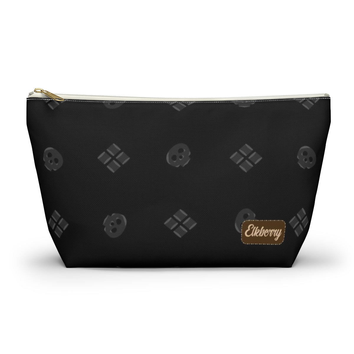 Big Bottom Zipper Pouch - Skulls & Diamonds