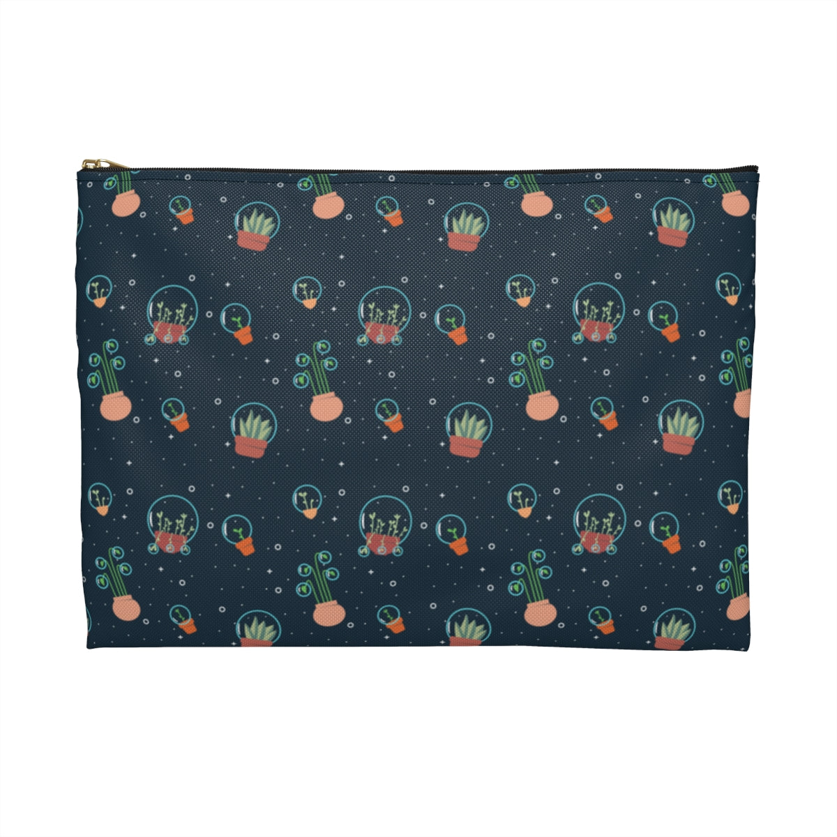 Flat Zipper Pouch - Space Garden