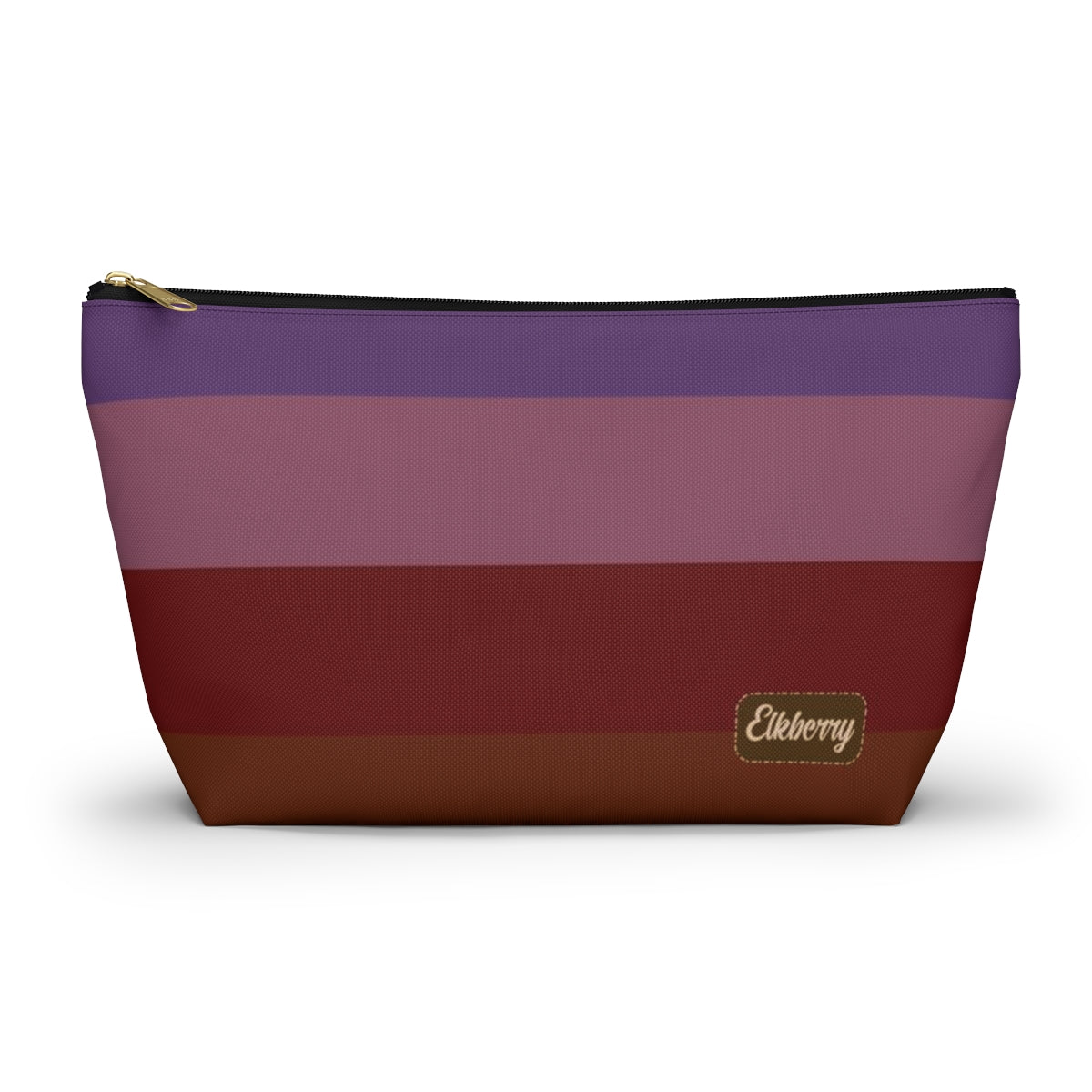 Big Bottom Zipper Pouch - Jewel Tone Rainbow, Horizontal